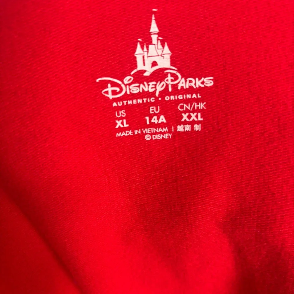 Disney Parks Minnie Mouse Red Polka Dot Embroidered Zip Hoodie XL Official youth